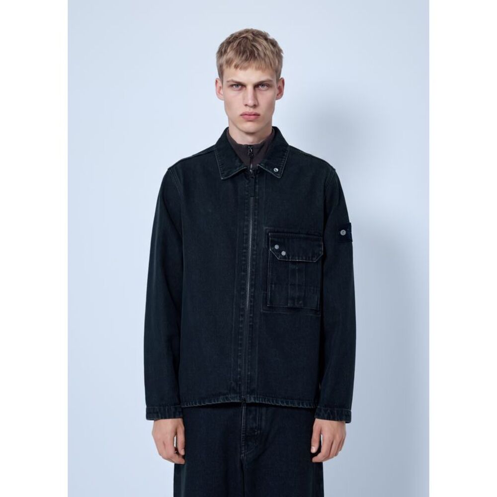 Stone Island Men Denim Overshirt With Utility Pocket
